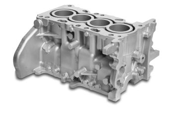 aus Aluminium gegossener Motorblock